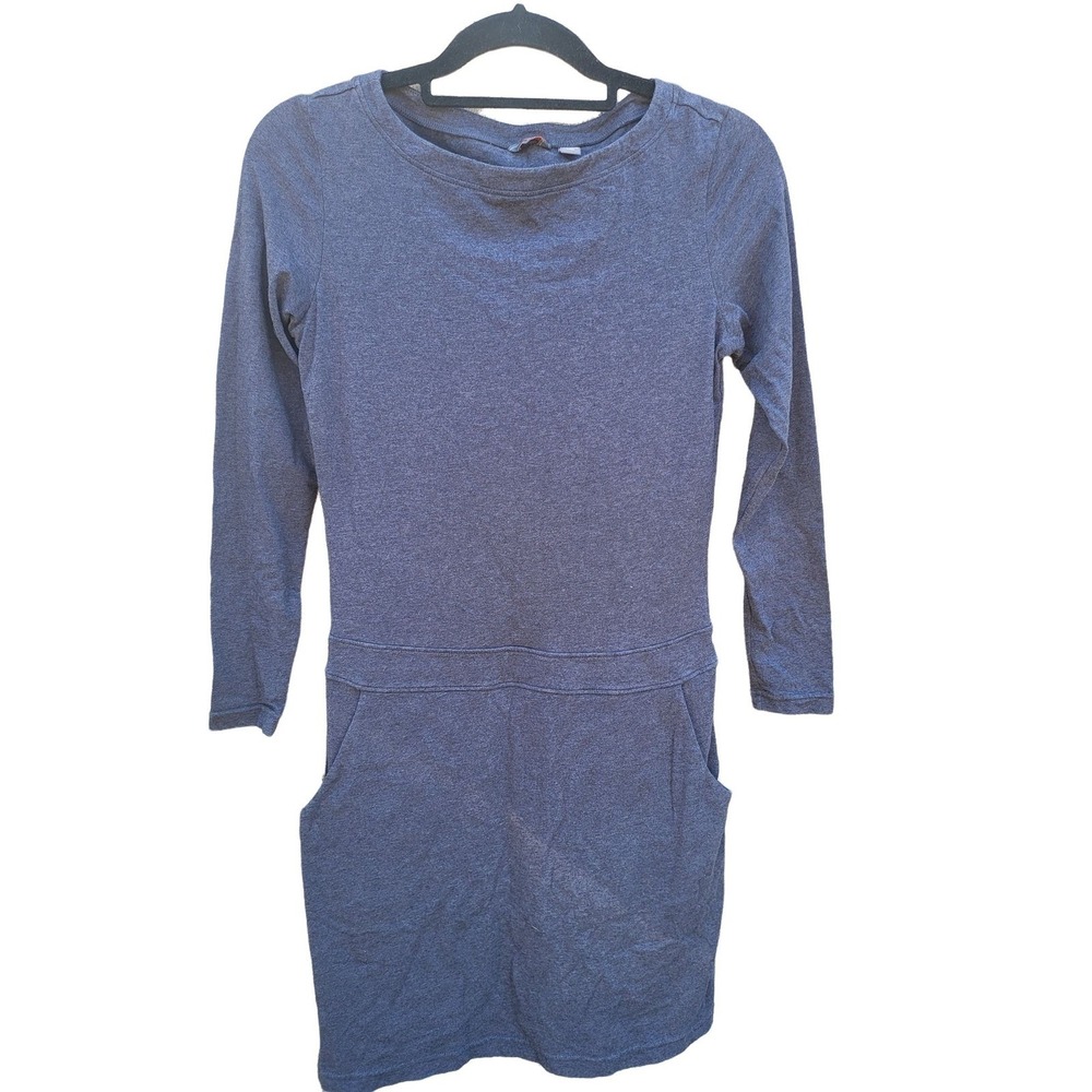 Merrell Dress Xs Womens Crew Neck Long Sleeve Knee Length Dark Grey Pockets
